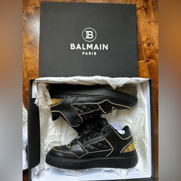 Balmain_B Court Mid Top Rubber Leather and Zip - Picture 2 of 5